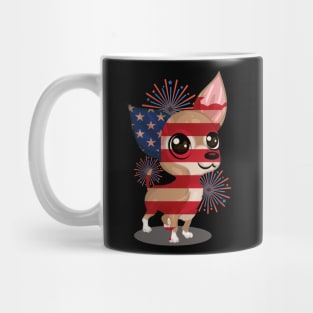 Funny American Dog Chihuahua, 4th of July Gifts Mug